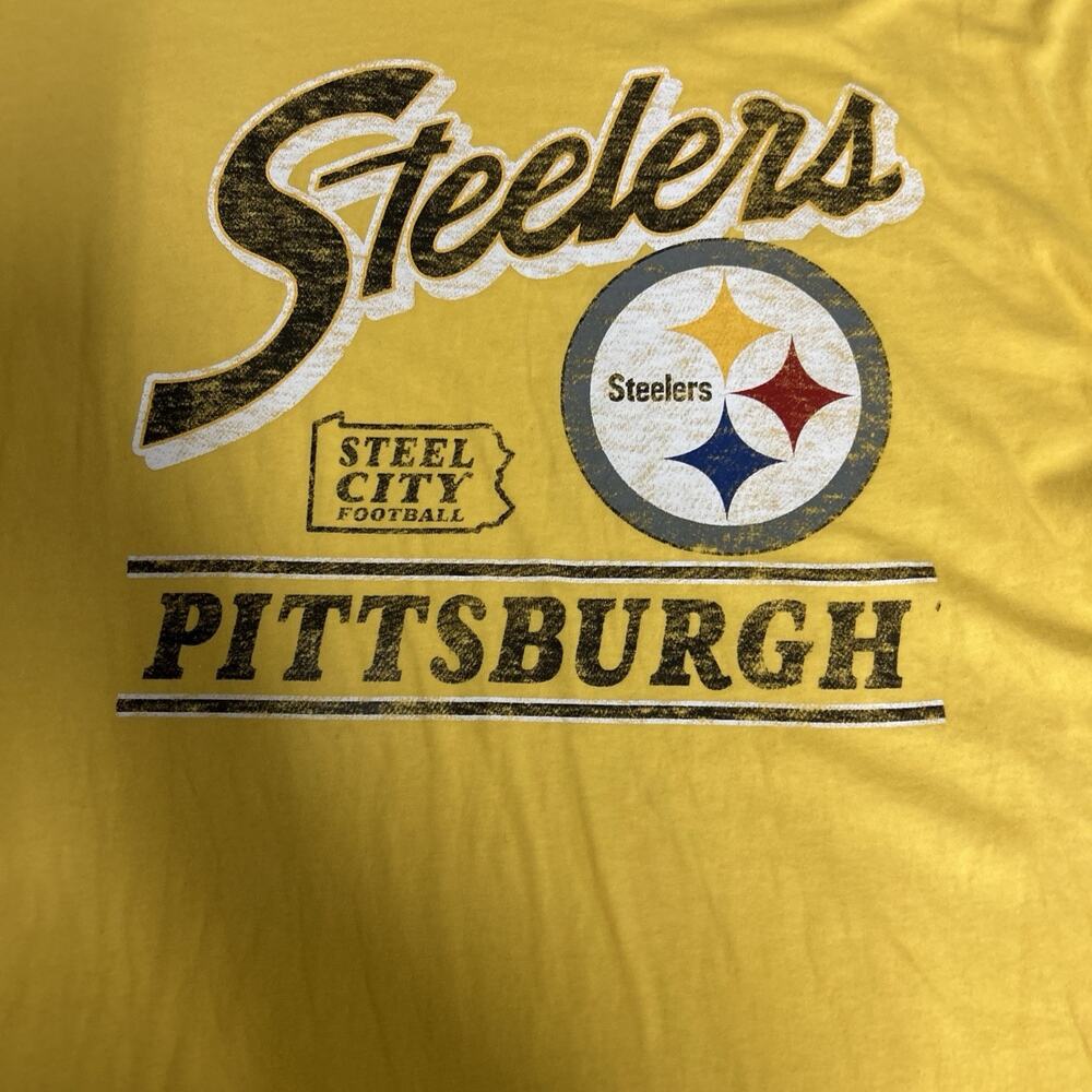 NWT Women’s ‘47 Brand Pittsburgh Steelers Tshirt Yellow Medium SS Soft! - Picture 2 of 8